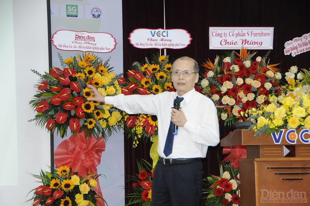 Nhà báo Phạm Ngọc Tuấn, nguyên Tổng biên tập Tạp chí Diễn đàn Doanh nghiệp, nguyên Phó trưởng Ban tổ chức Chương trình Khởi nghiệp Quốc gia phát biểu tham luận tại Lễ kỷ niệm.