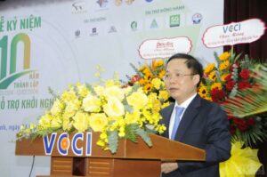 Phó chủ tịch VCCI Bùi Trung Nghĩa phát biểu tại Lễ kỷ niệm